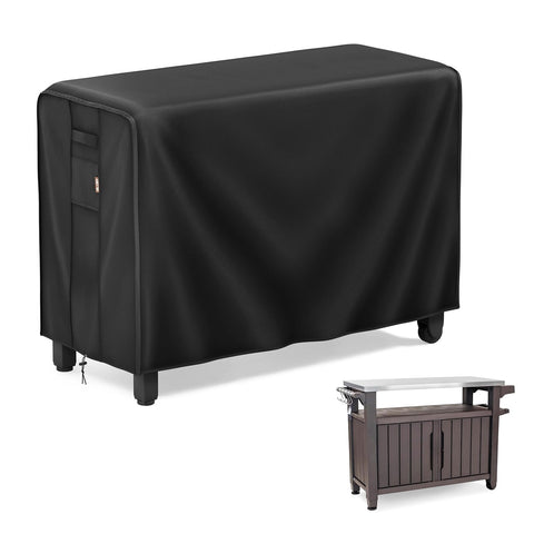 MR. COVER 52-inch cover shields Keter Unity XL from rain and sun.