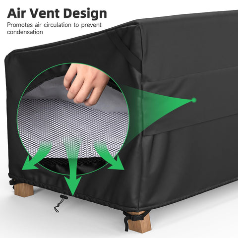 MR. COVER side air vents reduce condensation and keep seating dry.