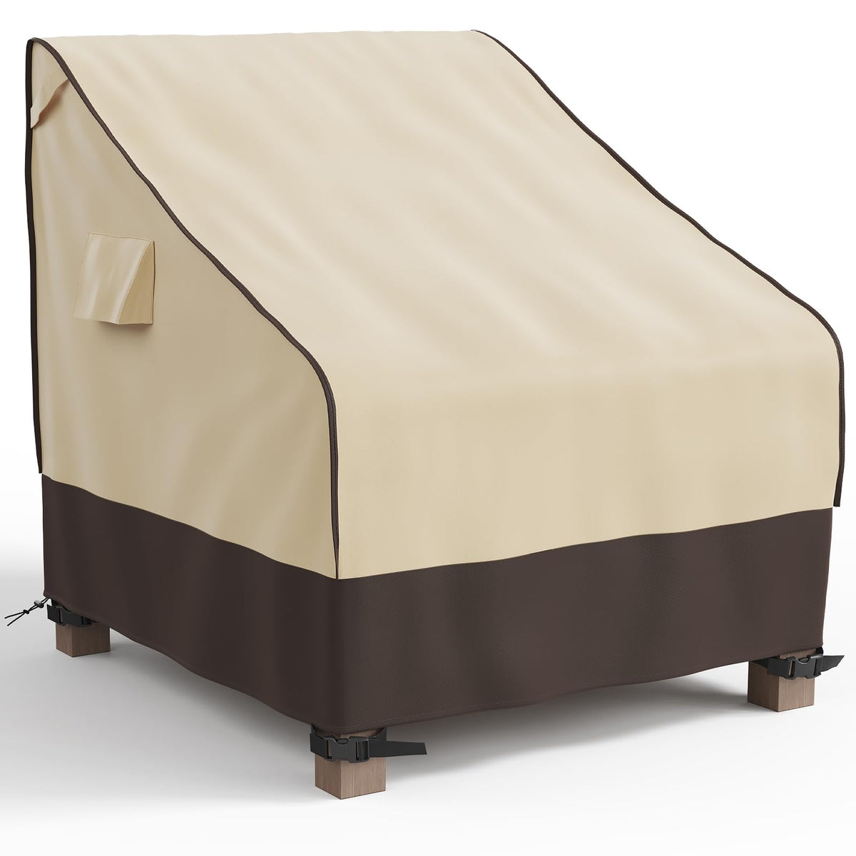 MR. COVER patio chair cover protects chairs with waterproof, UV-resistant fabric.