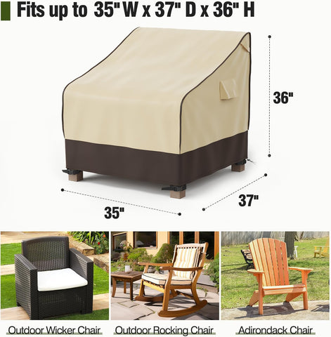 MR. COVER rocking chair cover with windproof buckles for a secure fit.