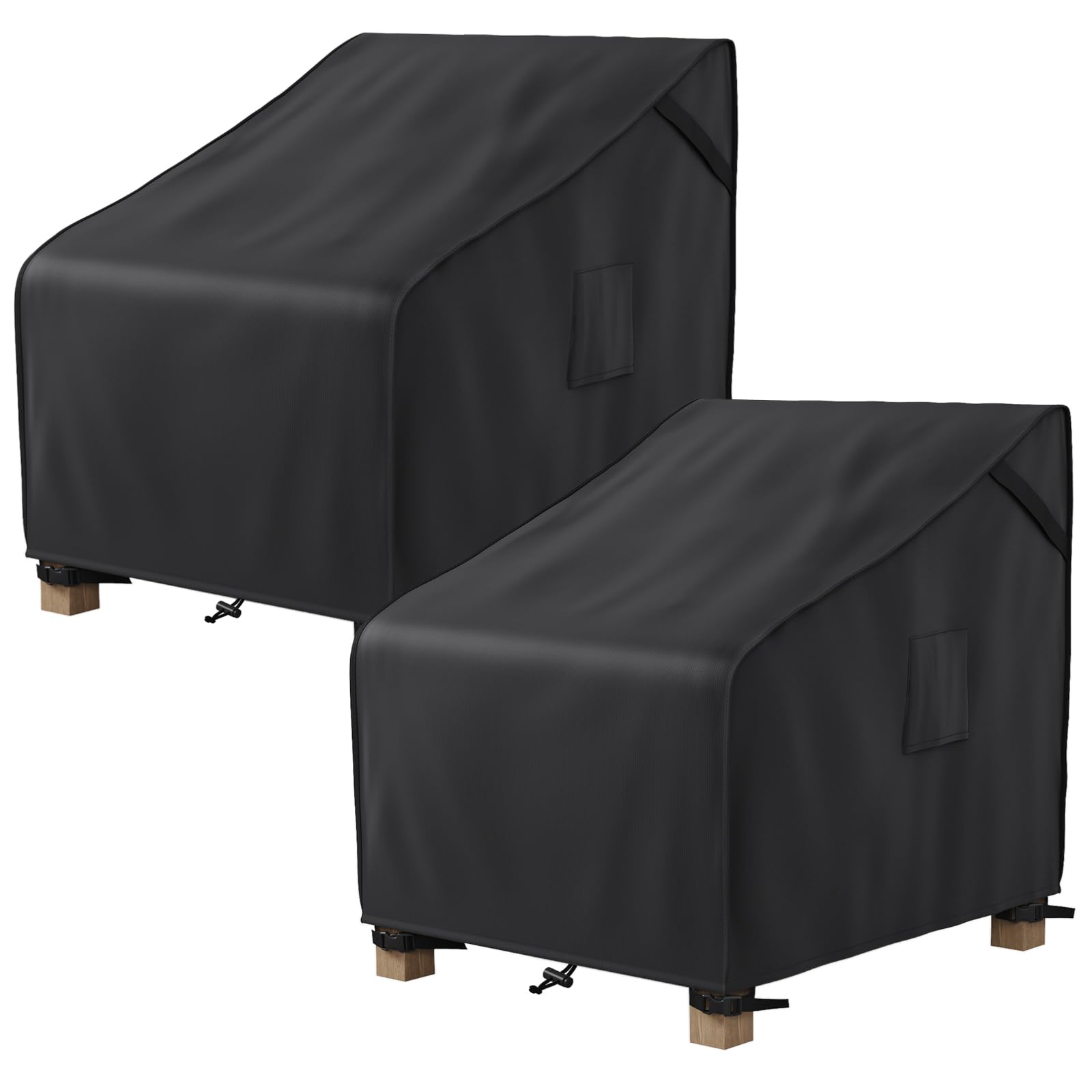 MR. COVER rocking chair cover shields from rain and dust.