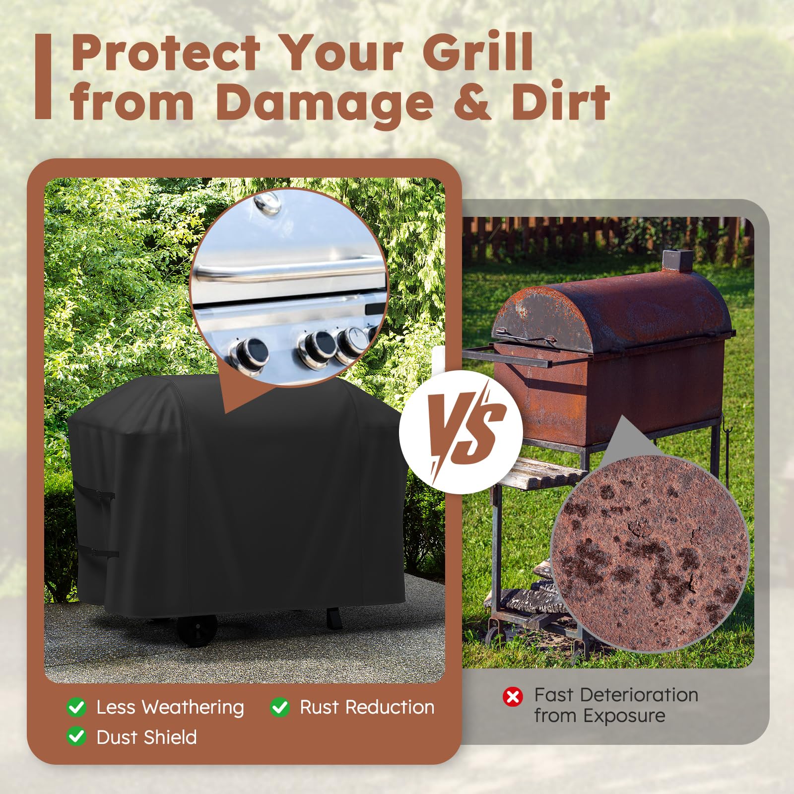MR. COVER durable construction for Weber Spirit year-round protection