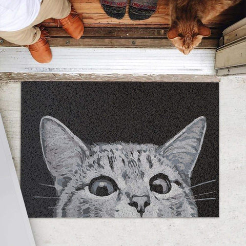 MR FANTASY Cat Door Welcome Mat texture complements various decor styles.