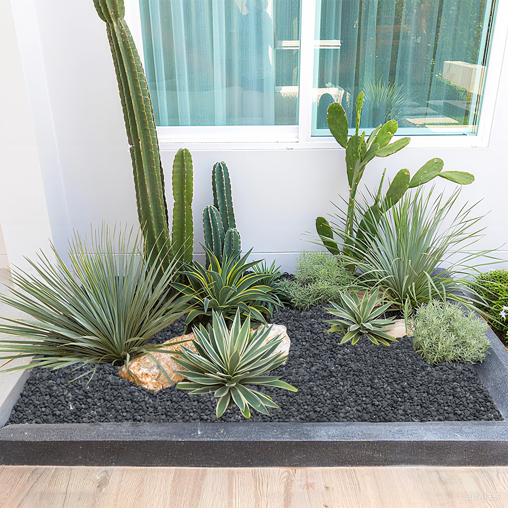 Mr. Fireglass gray bean pebbles suit succulent displays and planter decor.