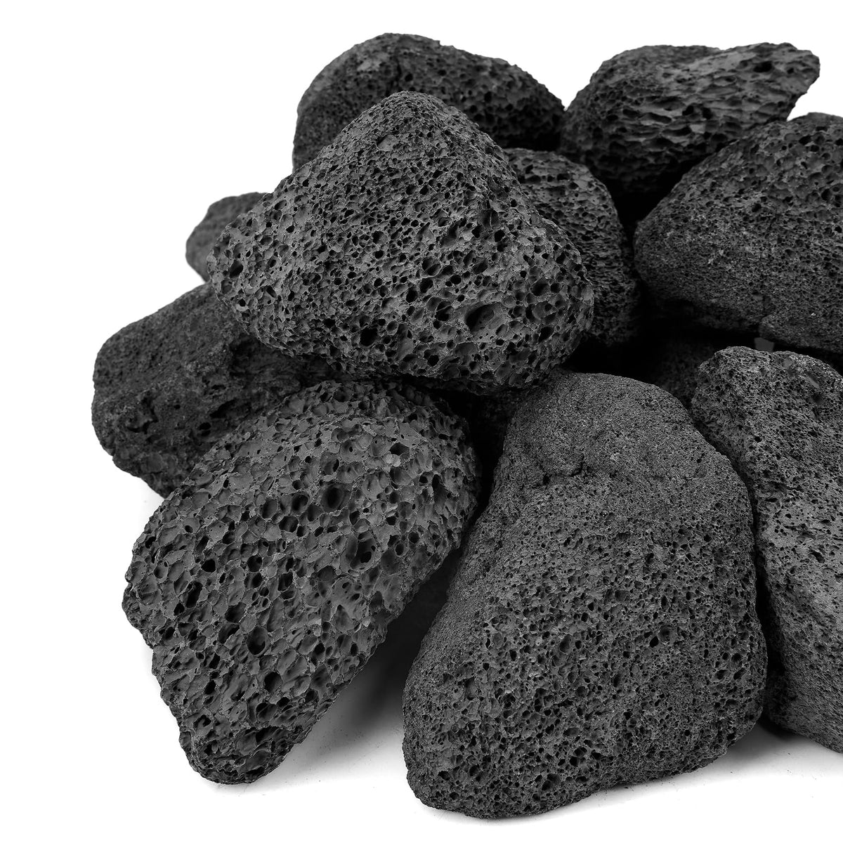 Mr. Fireglass lava rock granules for fire pits and landscaping.
