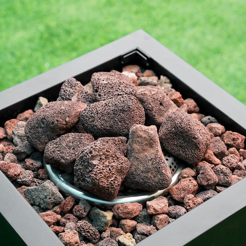 Mr. Fireglass lava rock granules for indoor-outdoor fireplaces and garden décor.