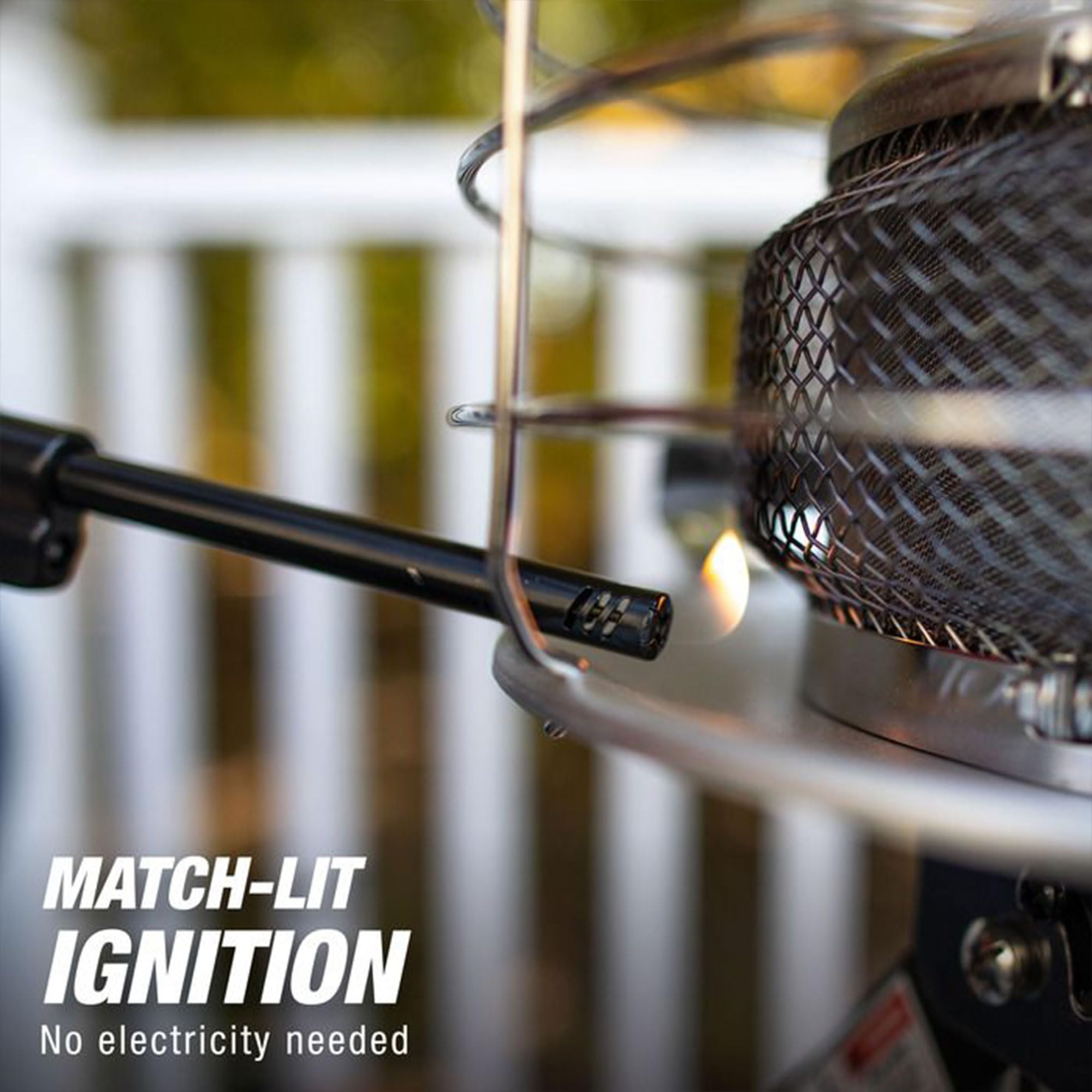Mr. Heater 180-degree swivel bracket enables directional heat placement.
