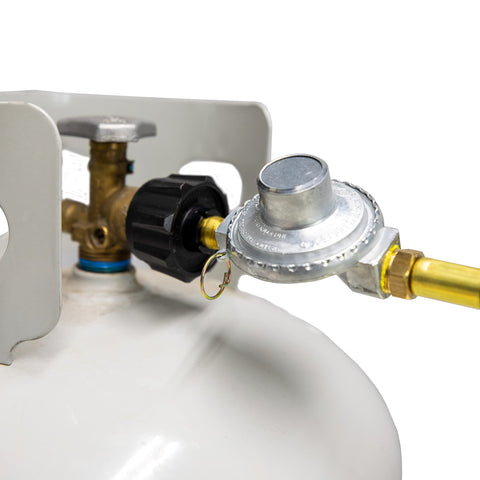 Mr. Heater Big Buddy hose regulator detail ensures steady propane flow