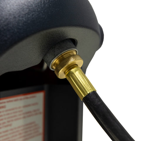 Mr. Heater Buddy POL connection attaches directly to propane tank for quick setup