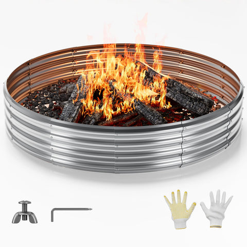 Mr IRONSTONE 5ft fire pit ring assembly for easy setup.