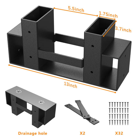 Mr IRONSTONE brackets attached to a 2x4 for a scalable wood rack