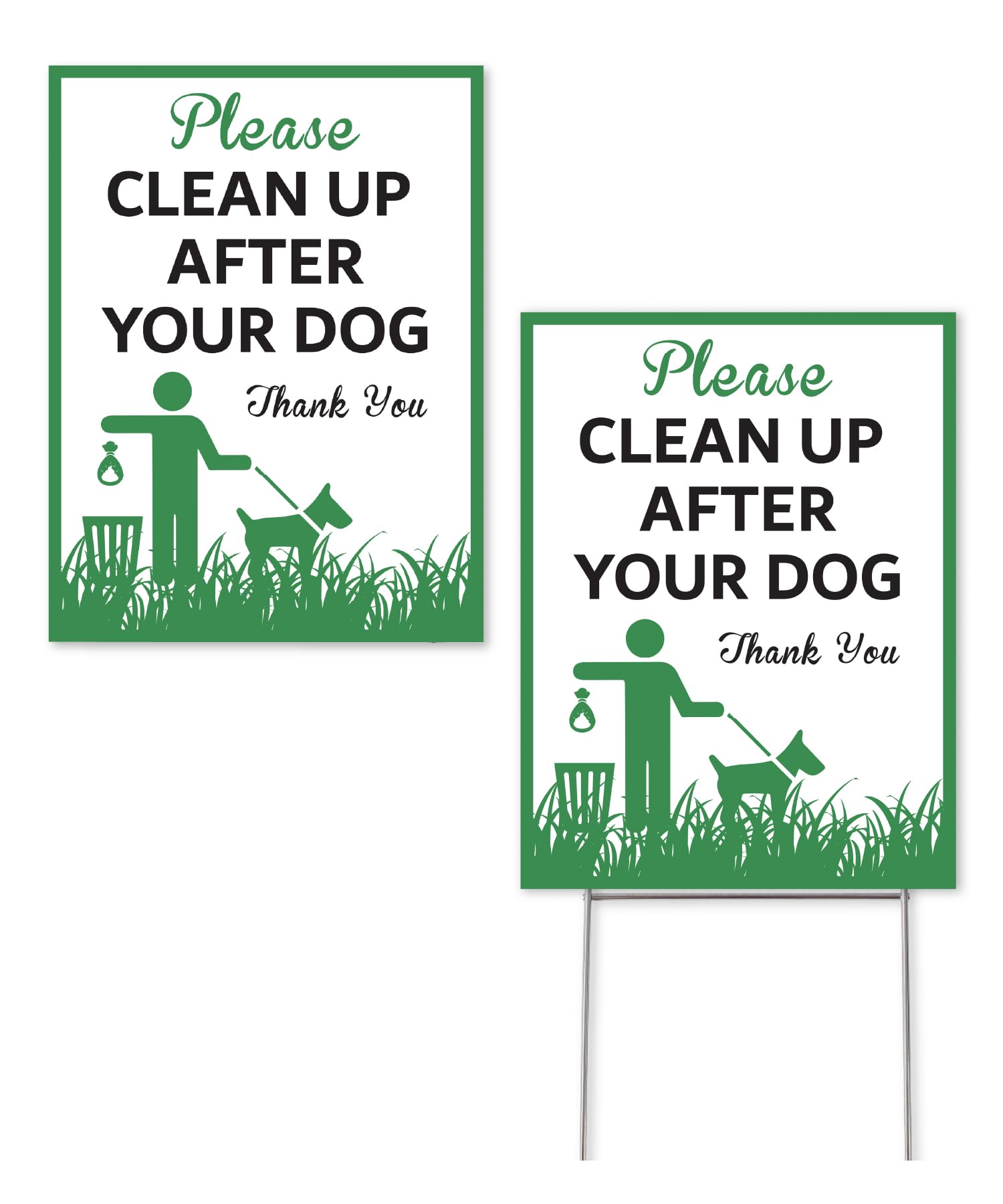 Mr. Pen clean-up after your dog signs, 9x12 inches, outdoor-ready for curbside visibility.