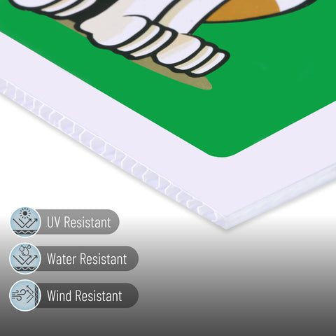 Mr. Pen Dog Sign Double-Sided increases visibility from every direction