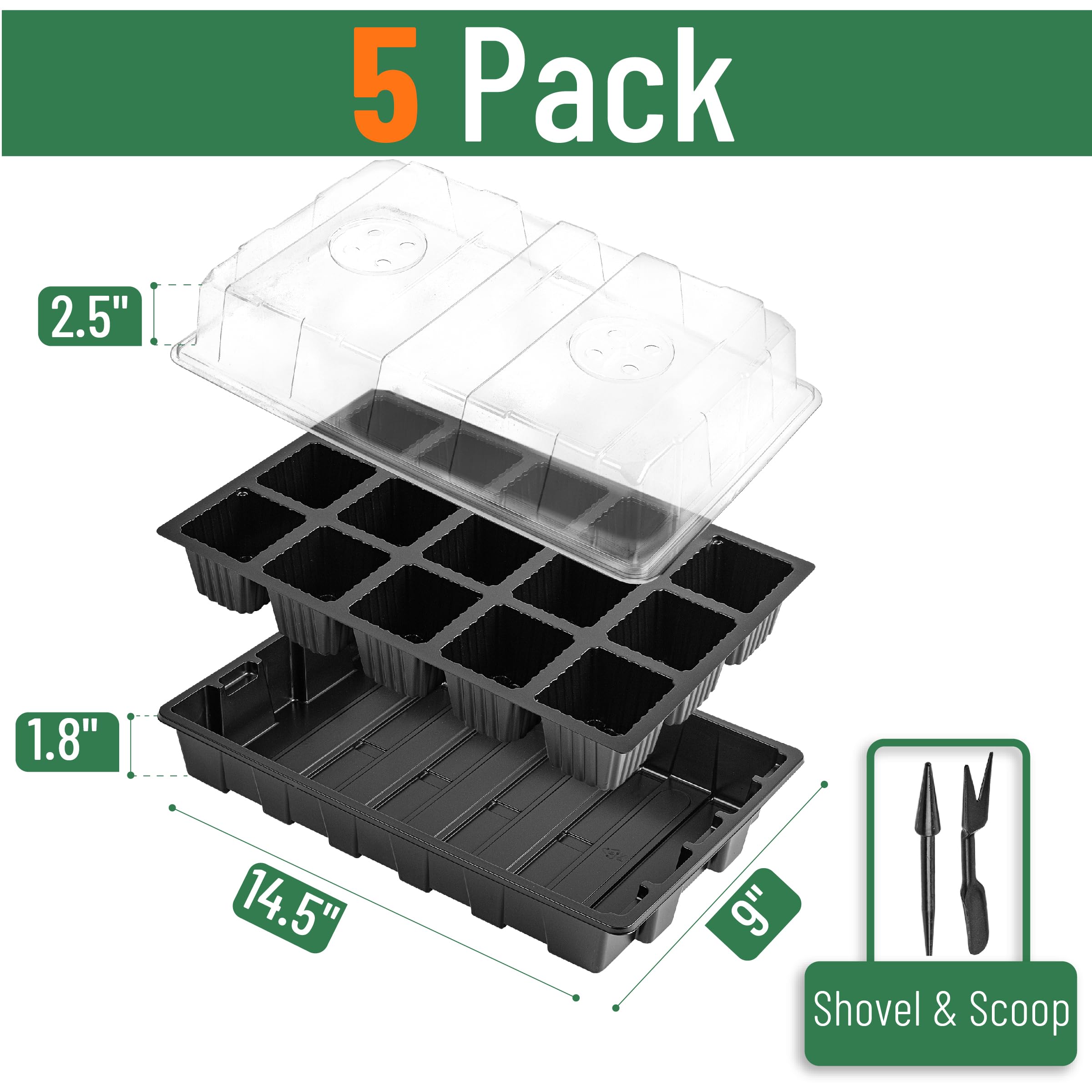 Mr. Pen durable plastic germination tray with sturdy black base for long use.