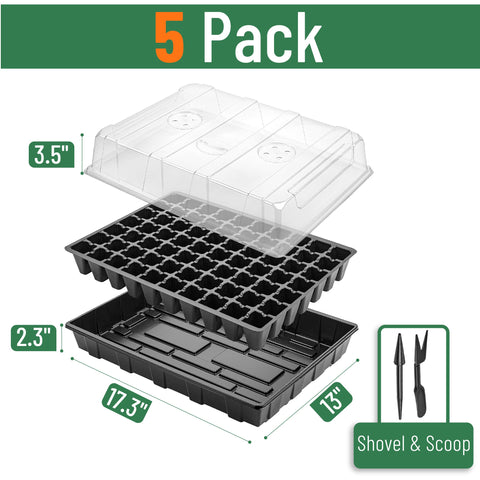 Adjustable vents on the humidity domes enable controlled germination conditions.