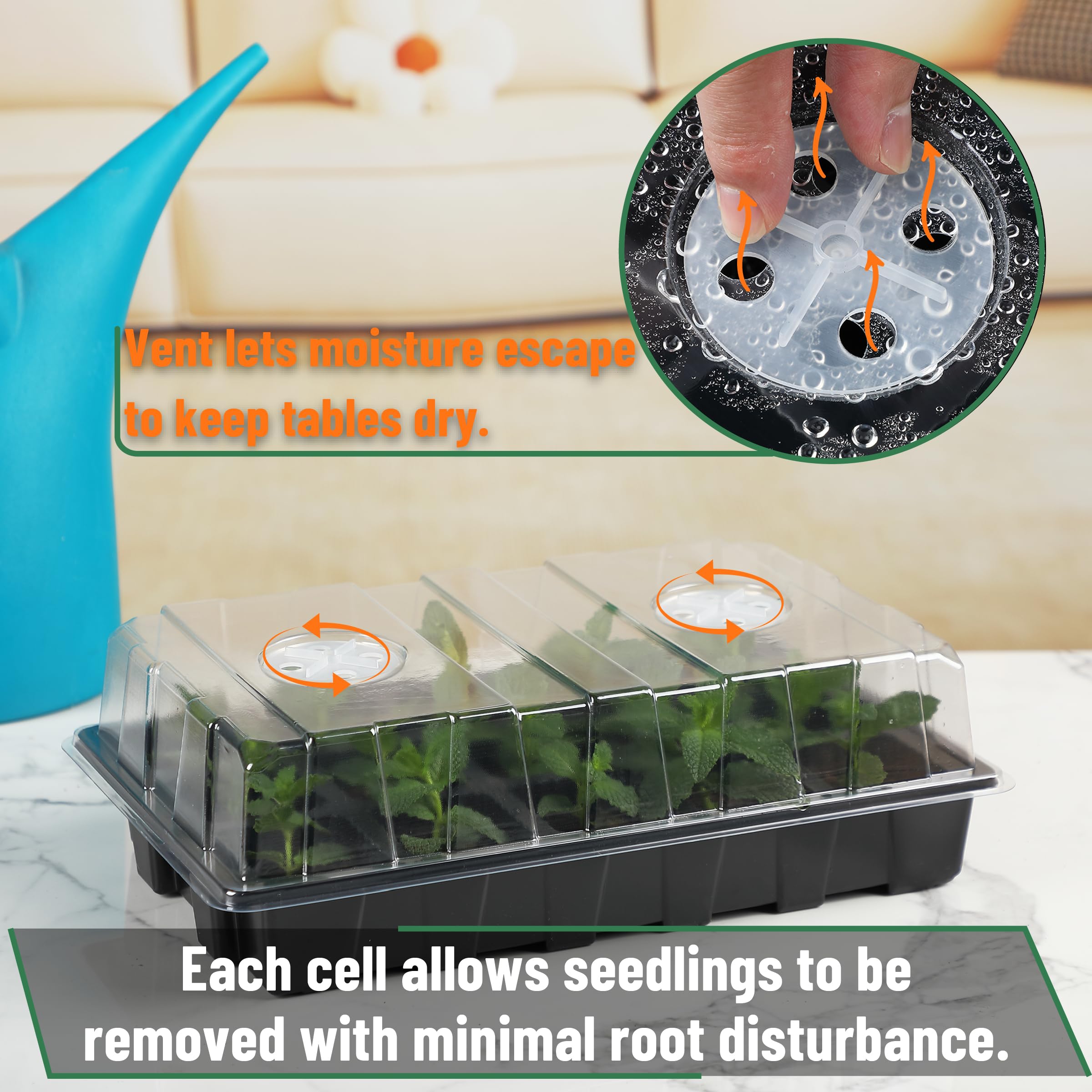 Mr. Pen humidity vented dome helps regulate airflow for sprouts.