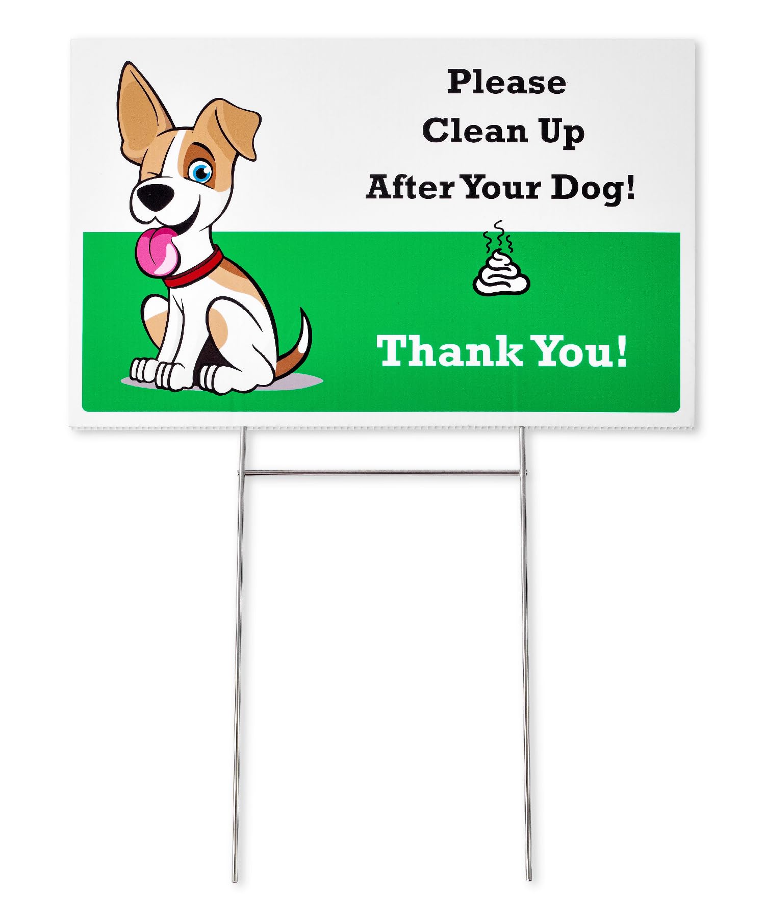 Mr. Pen No Pooping Dog Sign Yard front view communicates cleanup reminders