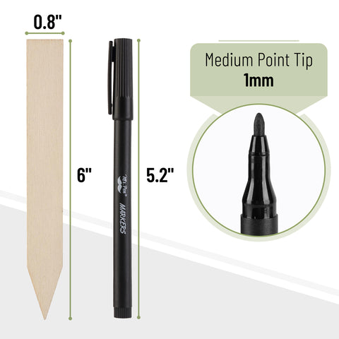 Mr. Pen permanent garden marker writes smoothly on wood and resists fading.