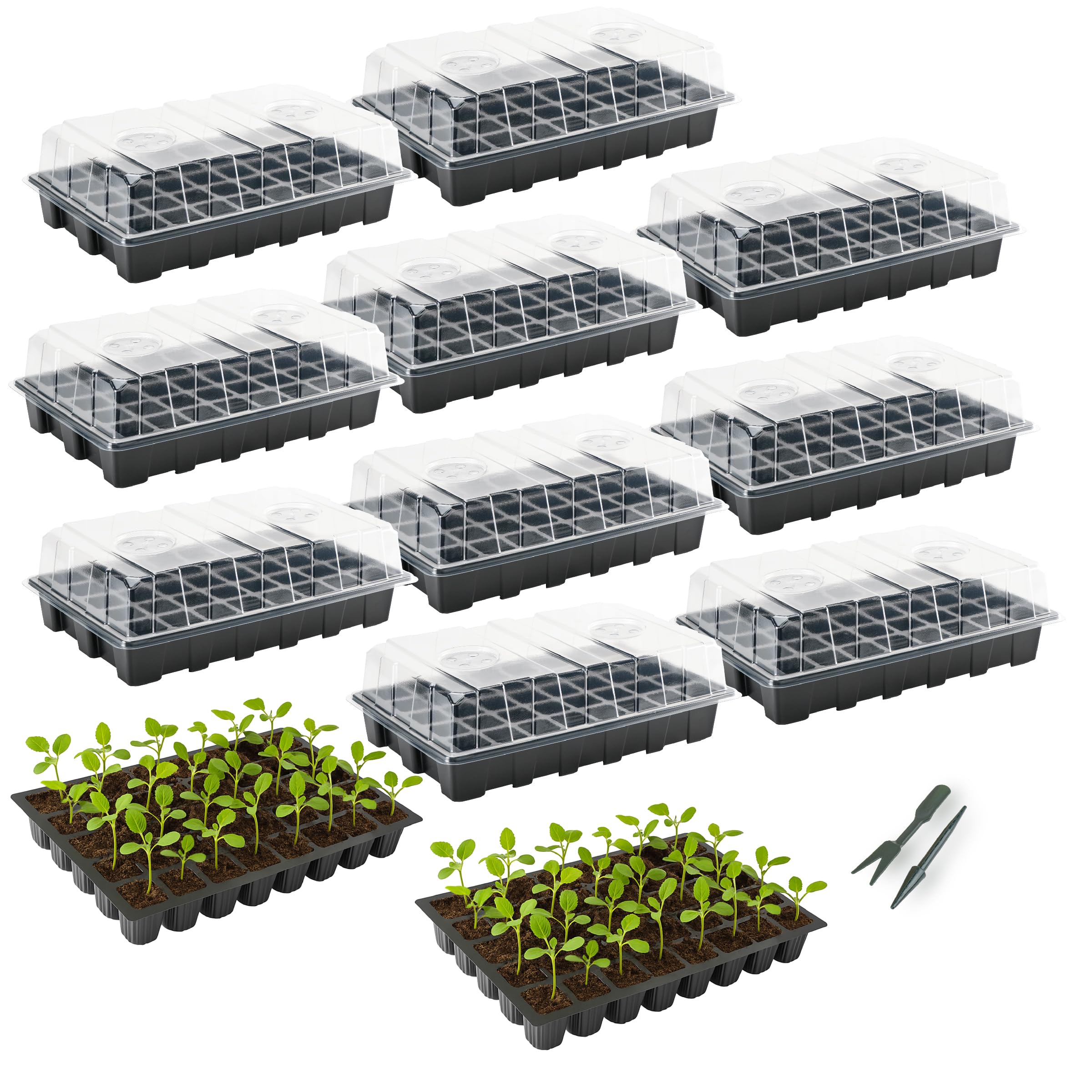 Mr. Pen seed starter tray kit with 40-cell trays and domes supports organized seed starting.