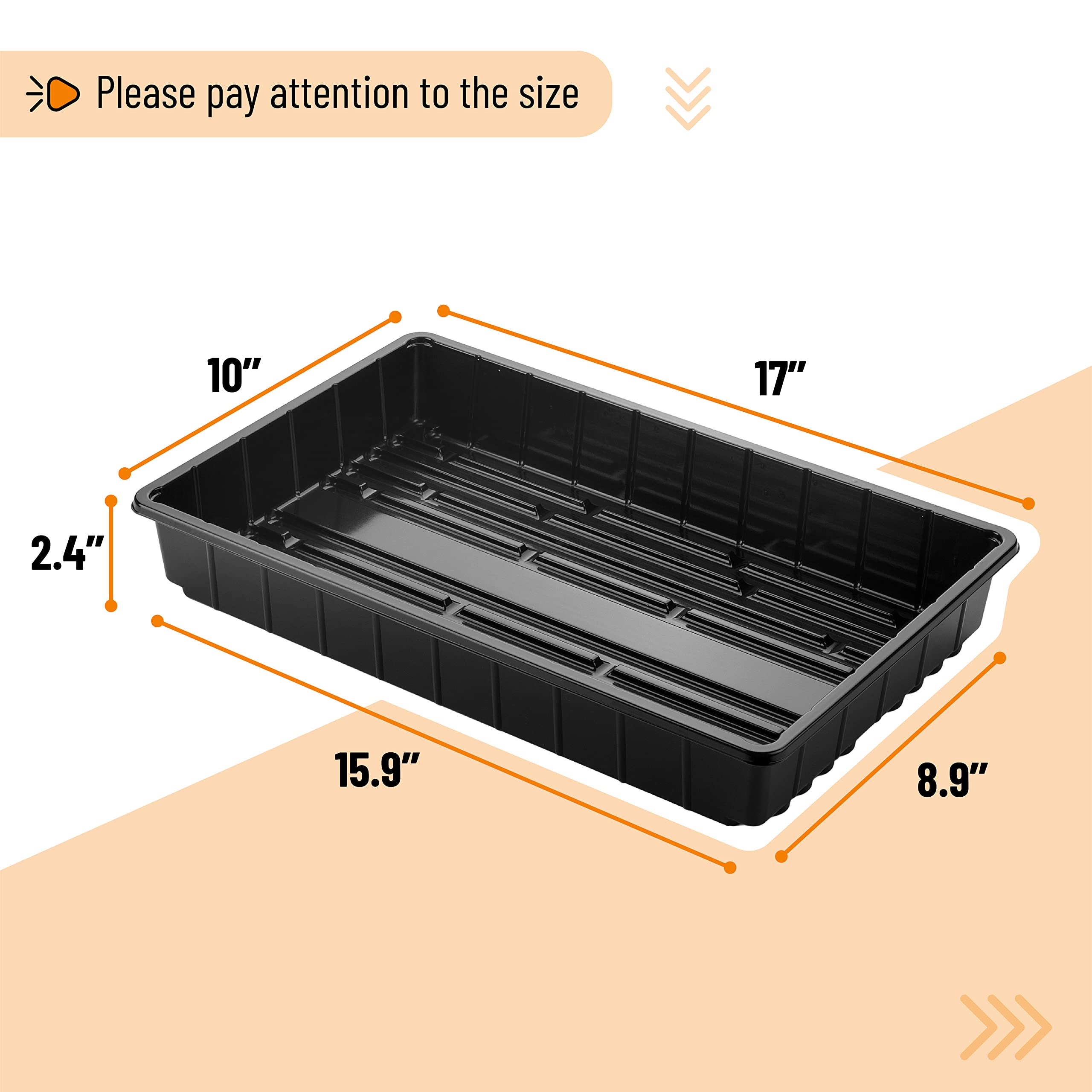 Mr. Pen seed trays sized 17x10 inches suitable for germination.