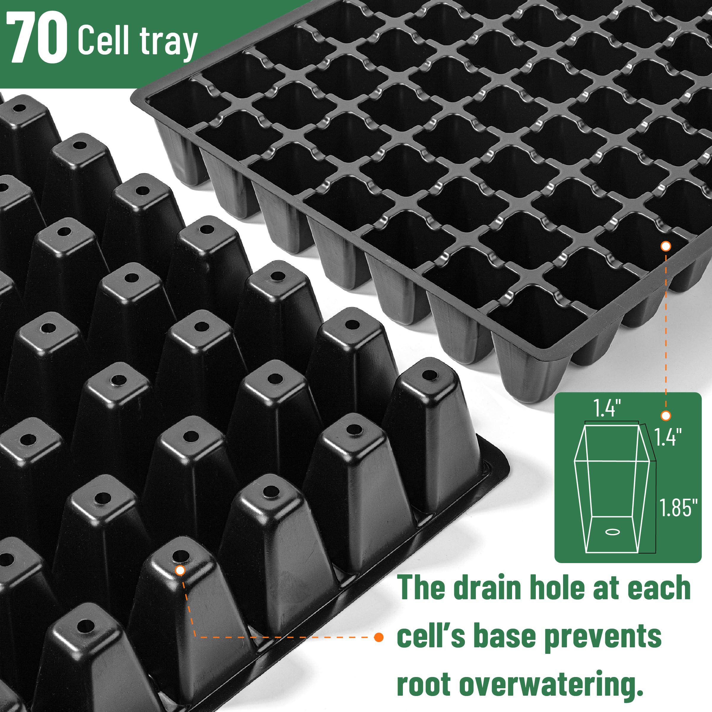 Transparent lids create a mini greenhouse effect for seedlings.
