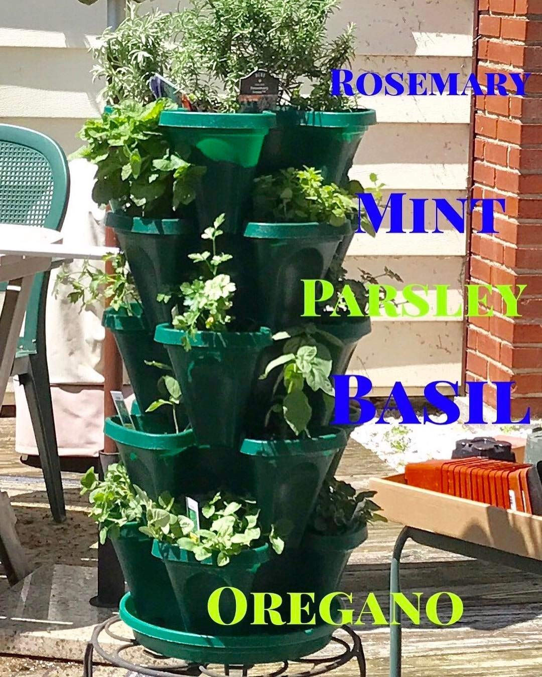 Mr. Stacky 1305-HG bottom drip tray captures excess moisture for tidy patios