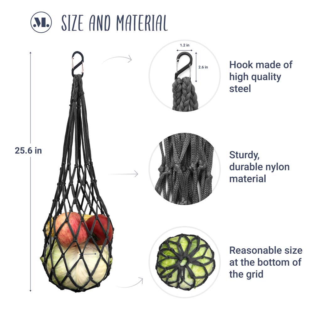 Mrayaki 24-inch veggie net bag holds peppers and greens neatly for poultry