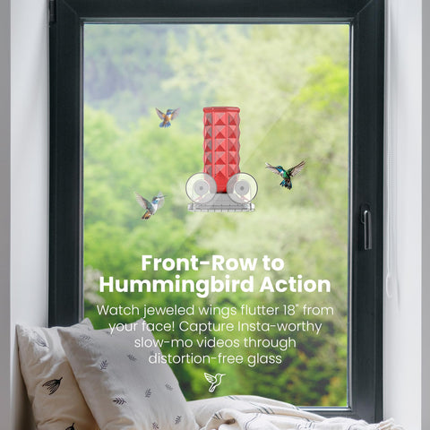 MrCrafts red diamond-textured glass adds sparkle while attracting birds
