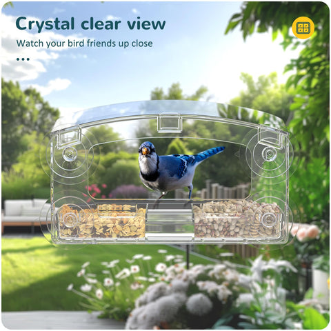 Mrcrafts window bird feeder clear view lets you watch birds up close during feeding