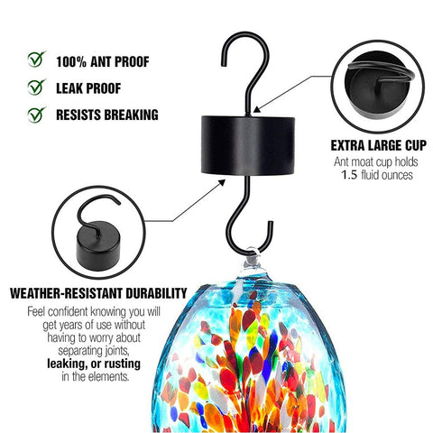 Elegant, simple MR.FOAM ant moat design complements garden aesthetics and feeders.