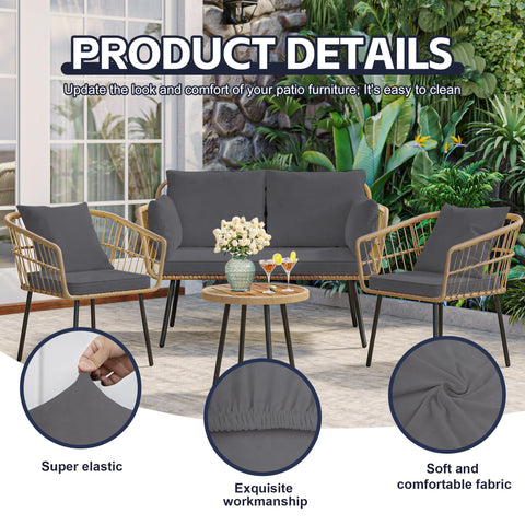 MRGSDL eight-piece patio cushion cover set for versatile outdoor use