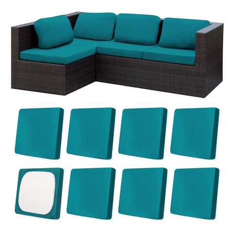 MRGSDL peacock blue patio cushion cover, durable stretch fabric fits 20-27 inch cushions.
