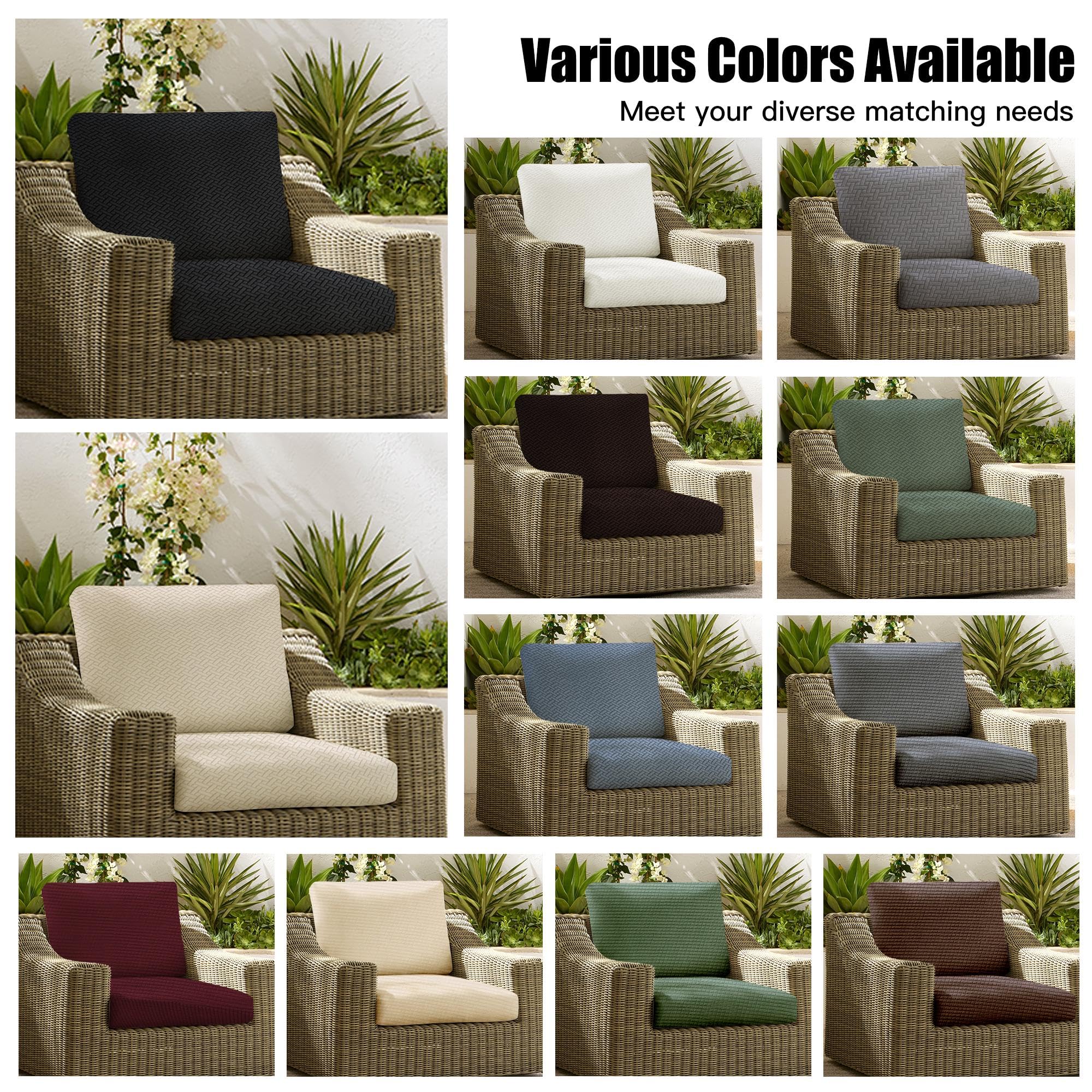 MRGSDL soft-durable fabric cushion cover resists wear for long-lasting patio furniture protection.