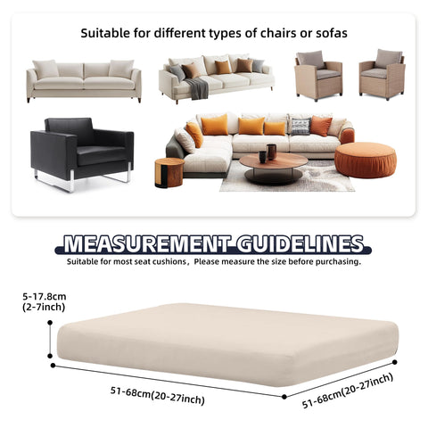 MRGSDL stretch fabric cushion cover for 20–27 inch cushions, snug fit.