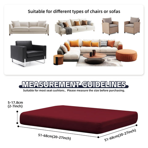 MRGSDL stretch outdoor cushion cover in wine red fits diverse sofas.