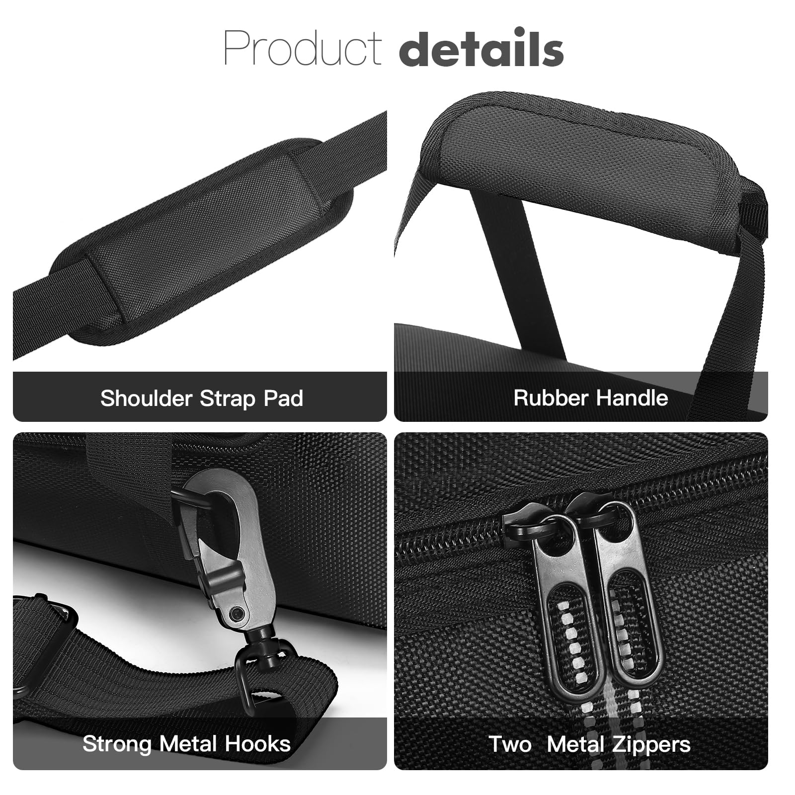 MRINCA case with metal hooks attaching to backpacks for versatility