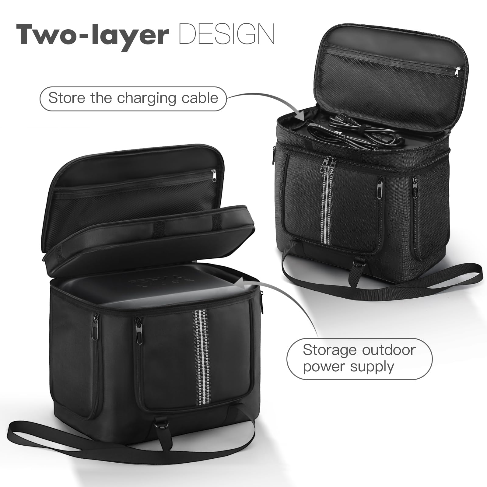 MRINCA interior with elastic straps and mesh pocket for organized cables