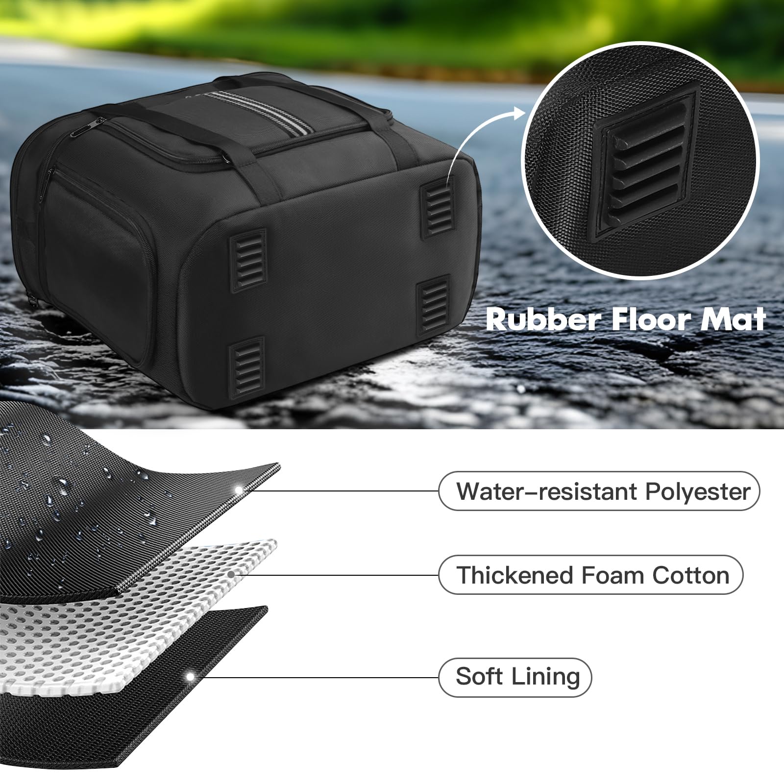 MRINCA reinforced rubber handle for durable, hands-free transport
