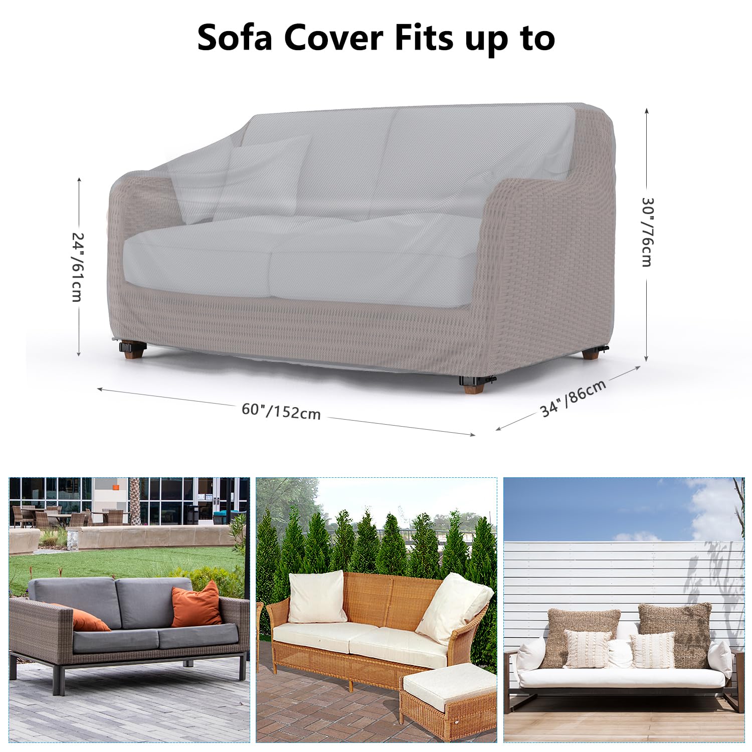 Mrrihand outdoor sofa cover featuring air vent design reduces moisture.
