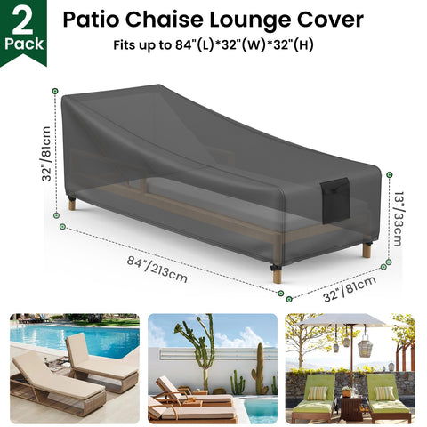Mrrihand chaise lounge cover drawstring buckle secures the chair outdoors