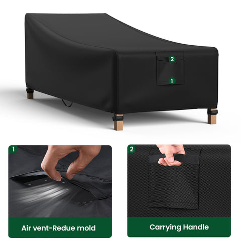 Mrrihand chaise lounge cover close-up of drawstring and buckle secures coverage