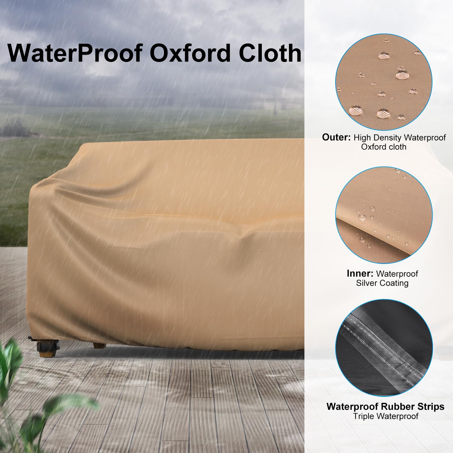 Mrrihand sofa cover with easy-install handles and secure straps