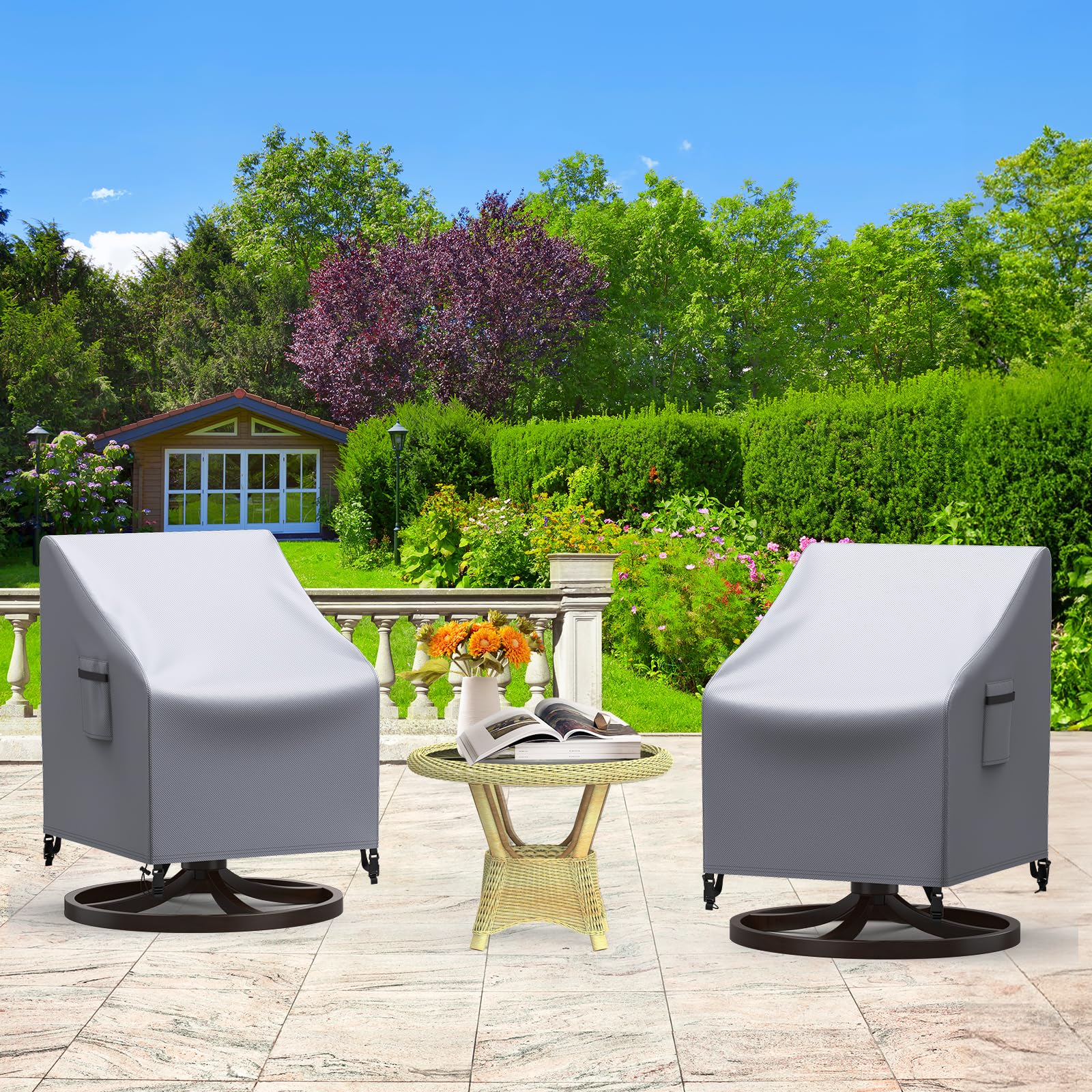Mrrihand grey chair cover shows durable finish and weather resistance