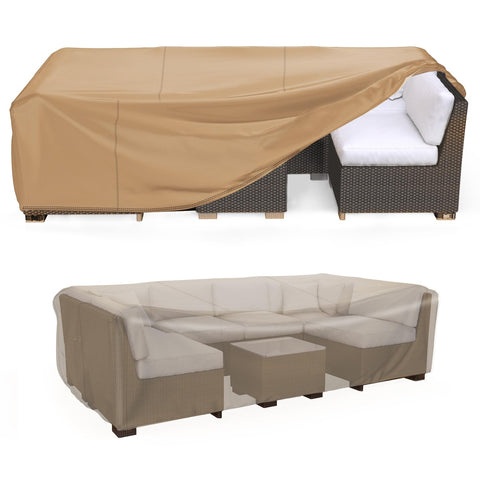 Mrrihand heavy-duty patio cover protects large outdoor sets from rain and debris.