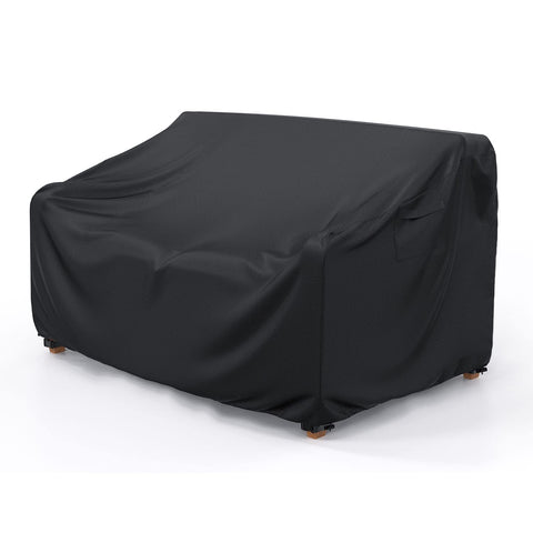 Mrrihand heavy-duty patio sofa cover, front view, protects a 90W x 42D x 32H sofa from rain.