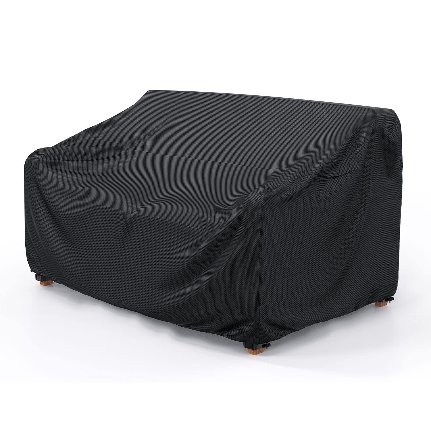 Mrrihand heavy-duty patio sofa cover in waterproof fabric protecting a 78-inch 3-seater from rain