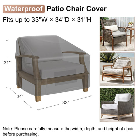 Mrrihand lounge deep seat cover fits up to 33x34x31 inches for a secure fit.