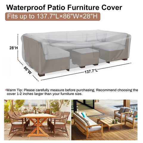 Mrrihand outdoor sofa set cover in durable oxford fabric for long-lasting protection