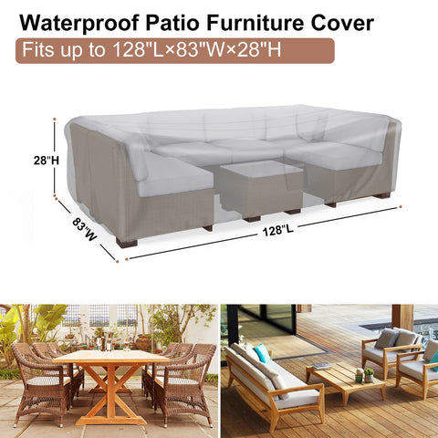 Mrrihand outdoor sofa set cover with strap closure for secure fit.