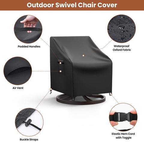 Mrrihand patio chair cover air vents keep interior dry